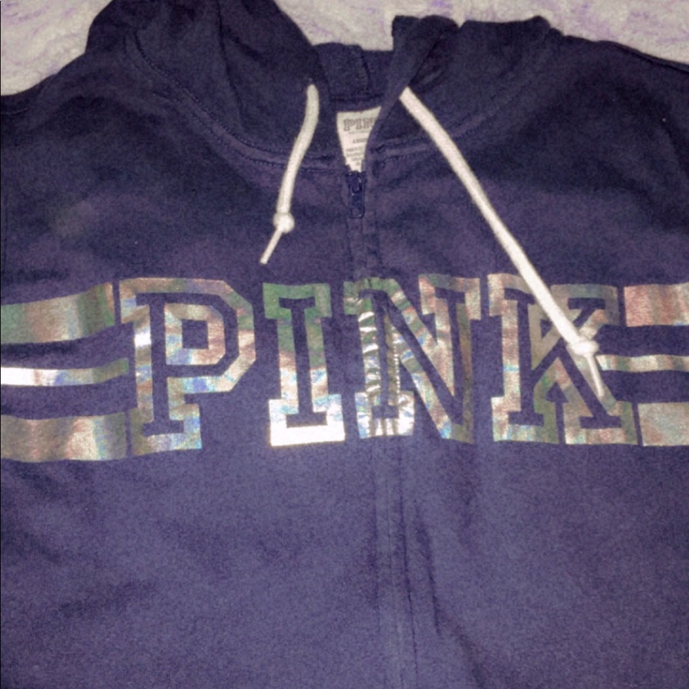 pink zip up sweater